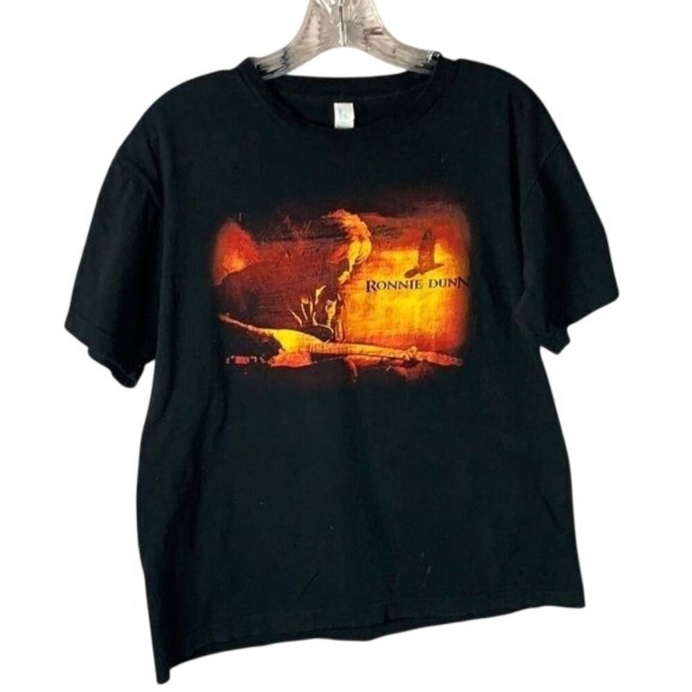 Ronnie Dunn Black Graphic Concert Band Tee Medium Tour Dates Cotton Vintage